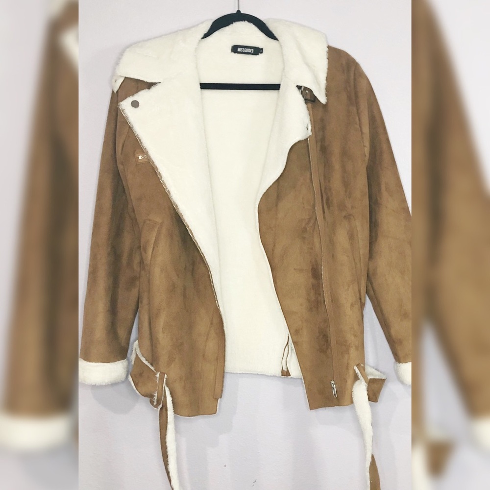 Misguided fur moto jacket